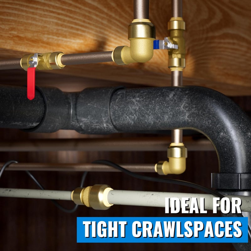 SUNGATOR Reducing Coupling, 1 Inch x 3/4 Inch Straight Coupling, No Lead Brass Push to Connect Plumbing Fitting for PEX Pipe, Copper, CPVC, With 2 Disconnect Clips, Pack of 2 - Image 4